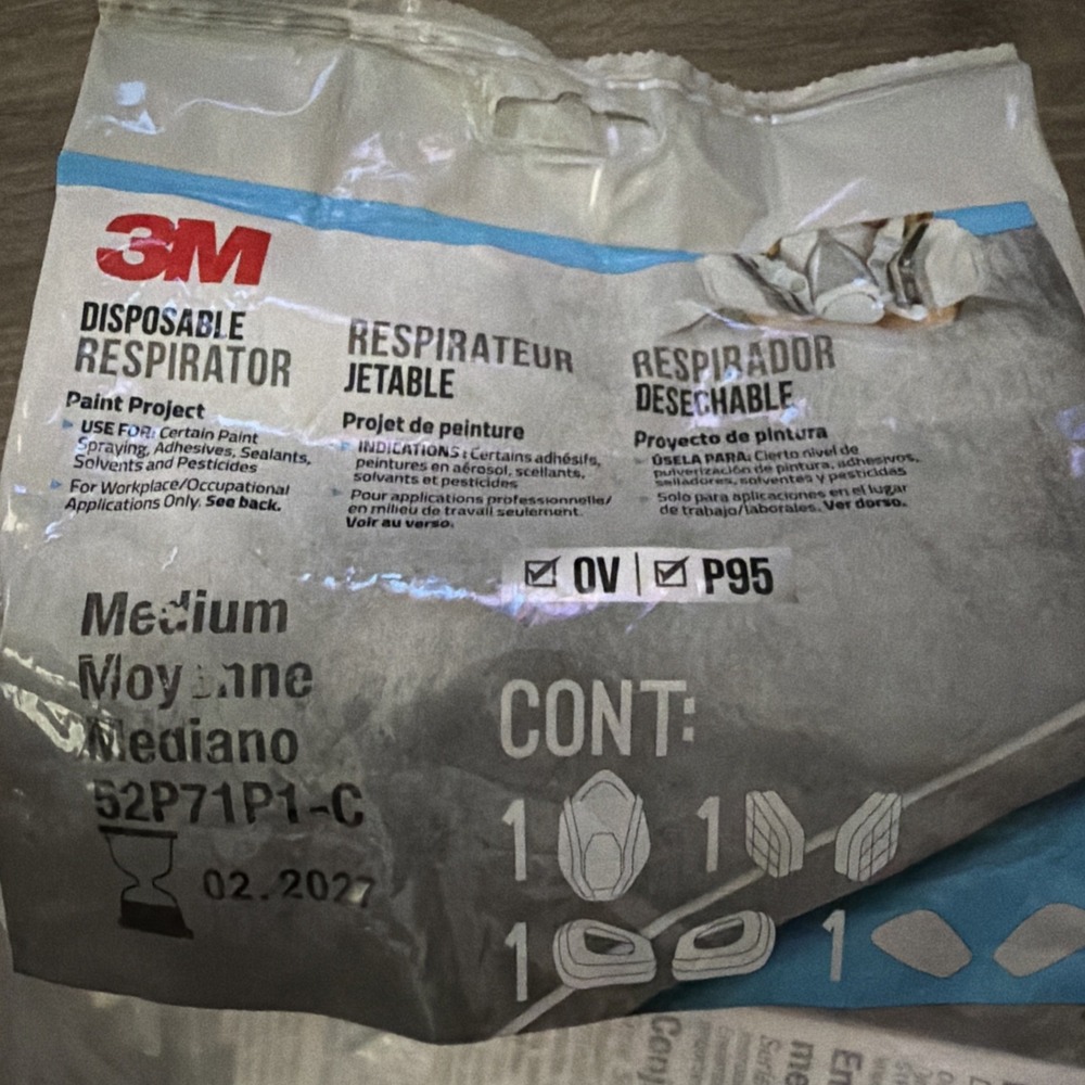 3M OV P95 Paint Project Reusable Respirator, Size Medium